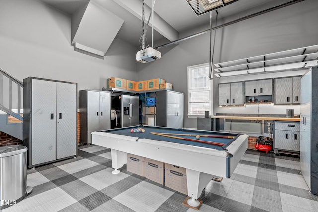 321 Commons Walk Cir, Cary, NC 27519 - rec room with billiards, carpet, and high vaulted ceiling