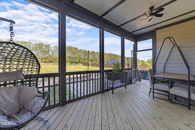 105 Scotland Dr, Youngsville, NC 27596 - sunroom with a ceiling fan