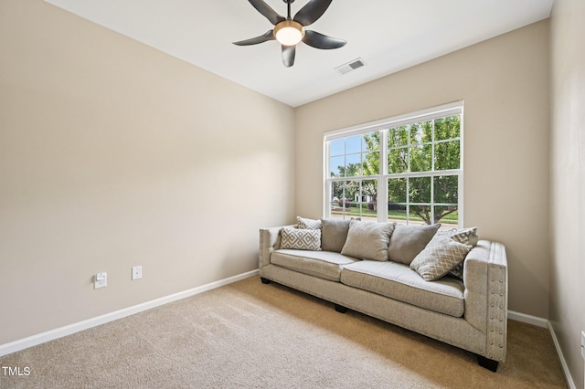 1004 Lake Michael Way, Mebane, NC 27302 - carpeted living area featuring baseboards and ceiling fan
