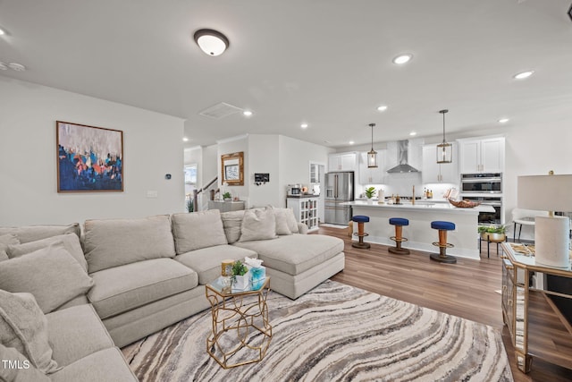 232 Duncan Creek Rd, Lillington, NC 27546 - living area with light wood finished floors and recessed lighting