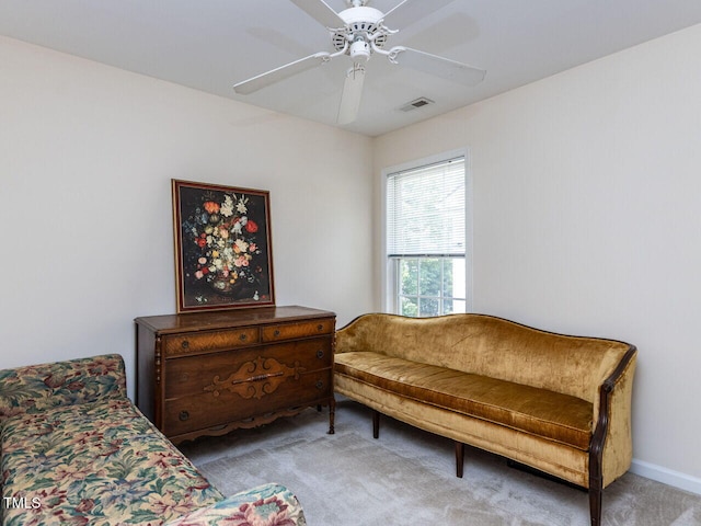 8001 Strawberry Meadows St, Raleigh, NC 27613 - living area with carpet and a ceiling fan