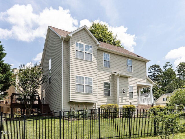 8001 Strawberry Meadows St, Raleigh, NC 27613 - view of front of home with a fenced backyard and stairway