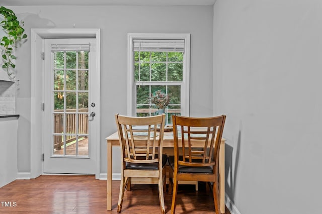 3803 Jonesville Rd, Wake Forest, NC 27587 - dining area with healthy amount of natural light, wood finished floors, and baseboards