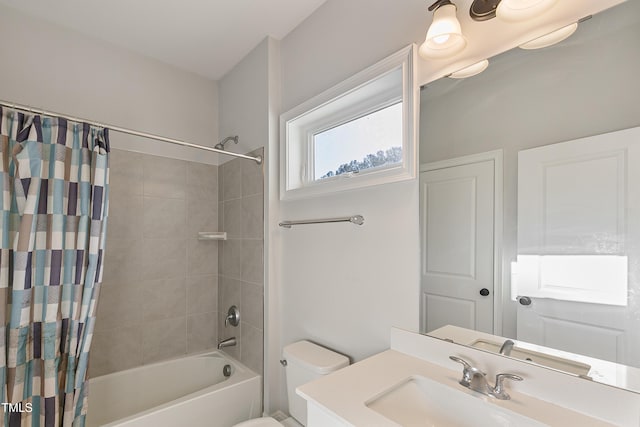 1475 Sierra Glen Cir, Apex, NC 27502 - bathroom featuring shower / bath combination with curtain, toilet, and vanity