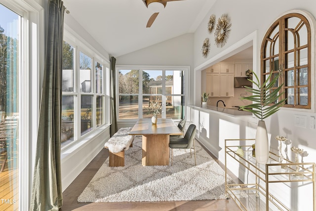 1475 Sierra Glen Cir, Apex, NC 27502 - sunroom featuring lofted ceiling and wood finished floors