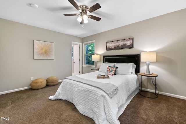 821 Stoneybrook Dr, Sanford, NC 27330 - carpeted bedroom featuring baseboards and a ceiling fan