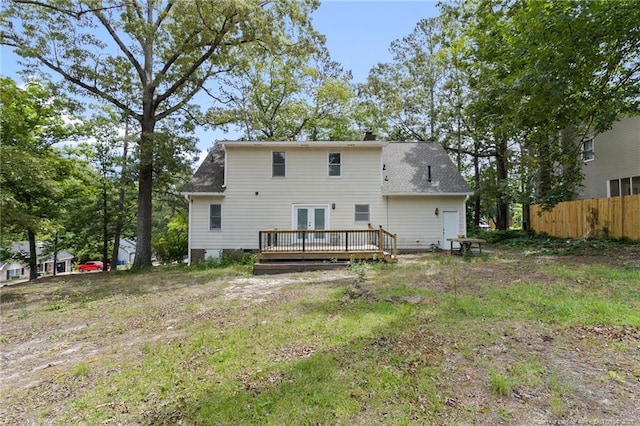 1266 Exeter Ln, Fayetteville, NC 28314 - rear view of property featuring french doors and a wooden deck