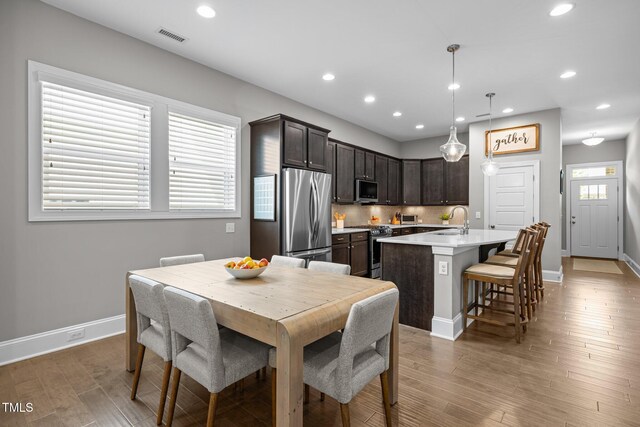 78 Salt Cedar Ln, Chapel Hill, NC 27516 - dining space featuring recessed lighting, light wood-style floors, and baseboards
