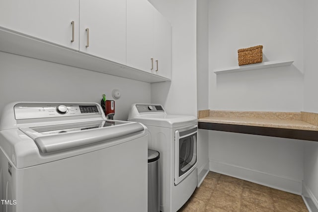 78 Salt Cedar Ln, Chapel Hill, NC 27516 - laundry area with washing machine and dryer, cabinet space, and baseboards