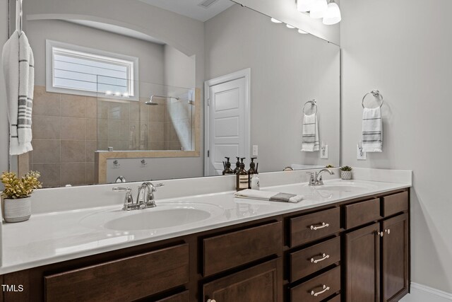 78 Salt Cedar Ln, Chapel Hill, NC 27516 - bathroom featuring double vanity and walk in shower