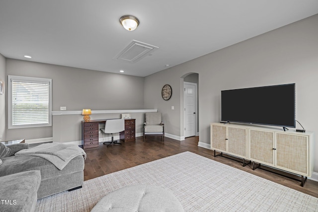 78 Salt Cedar Ln, Chapel Hill, NC 27516 - office with arched walkways, wood finished floors, baseboards, and recessed lighting