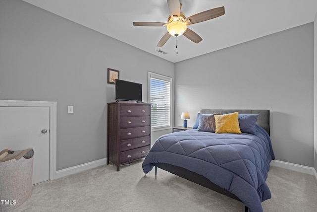 78 Salt Cedar Ln, Chapel Hill, NC 27516 - bedroom featuring light colored carpet, baseboards, and ceiling fan