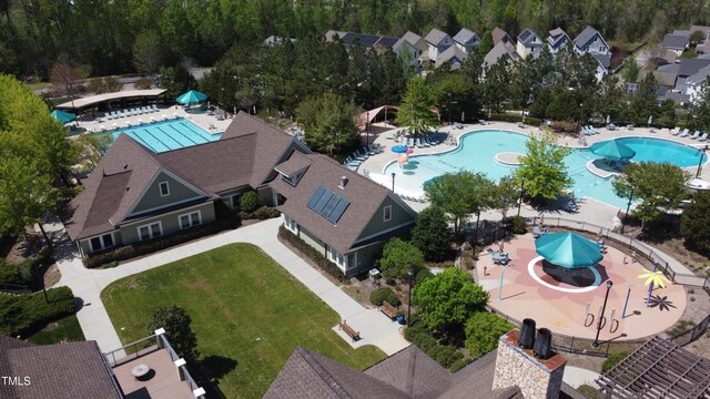 78 Salt Cedar Ln, Chapel Hill, NC 27516 - drone / aerial view of a pool area