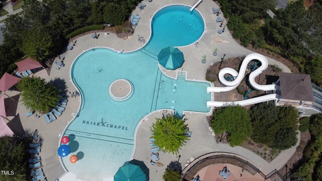 78 Salt Cedar Ln, Chapel Hill, NC 27516 - aerial view of property's location featuring a pool