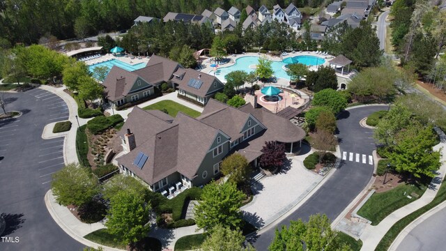 78 Salt Cedar Ln, Chapel Hill, NC 27516 - aerial view of property's location featuring a pool