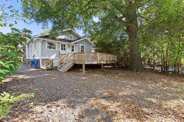 409 N Hyde Park Ave, Durham, NC 27703 - view of front facade featuring a deck and stairway