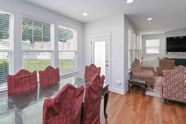 1021 Benay Rd, Morrisville, NC 27560 - dining area featuring plenty of natural light, wood finished floors, recessed lighting, and baseboards