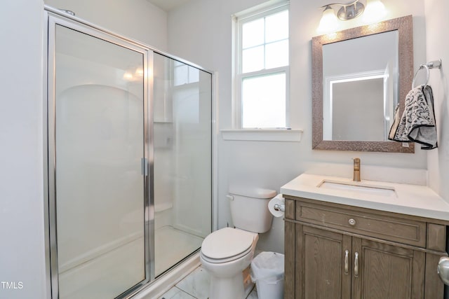 1021 Benay Rd, Morrisville, NC 27560 - bathroom featuring vanity, a stall shower, and toilet