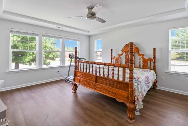 1021 Benay Rd, Morrisville, NC 27560 - bedroom with multiple windows, wood finished floors, and baseboards
