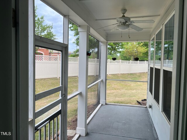 1021 Benay Rd, Morrisville, NC 27560 - unfurnished sunroom featuring ceiling fan