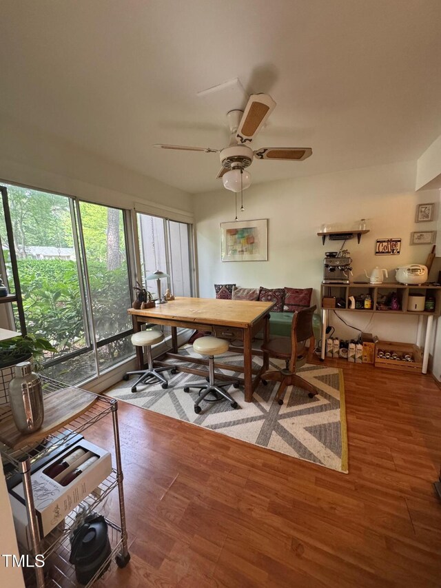 1708 Quail Ridge Rd, Raleigh, NC 27609 - office with wood finished floors and ceiling fan