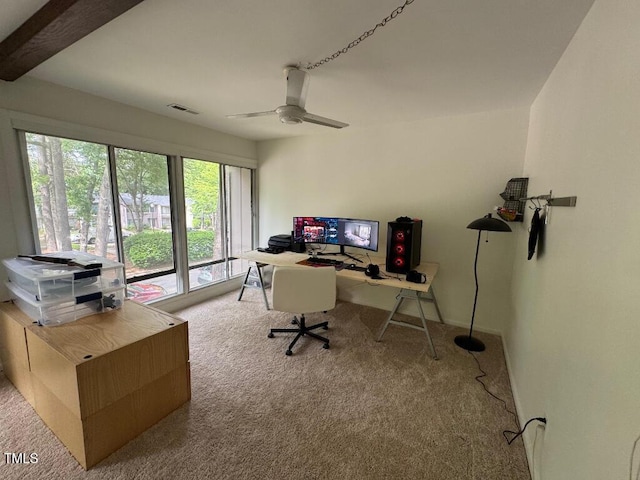 1708 Quail Ridge Rd, Raleigh, NC 27609 - office space with carpet floors and a ceiling fan