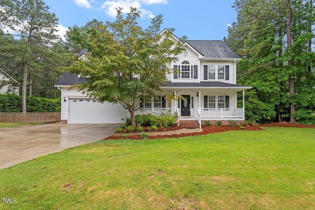1817 Foxbrook Dr, Raleigh, NC 27603 - view of front of property featuring driveway, a porch, a garage, and a shingled roof