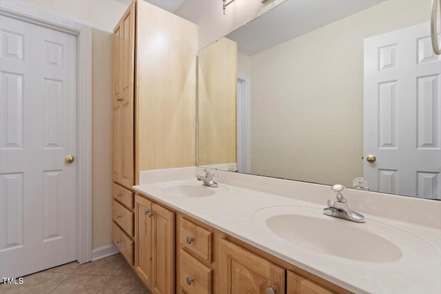 1817 Foxbrook Dr, Raleigh, NC 27603 - bathroom with double vanity and tile patterned floors