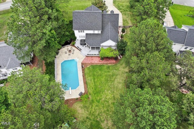 1817 Foxbrook Dr, Raleigh, NC 27603 - aerial view of a pool
