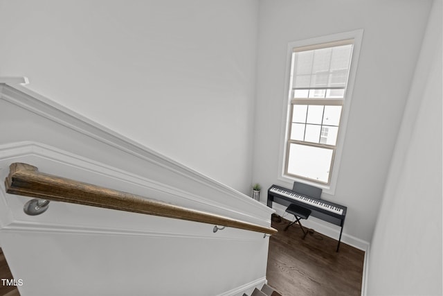 98 Stone Bridge Xing Unit 98, Chapel Hill, NC 27517 - stairway featuring baseboards and wood finished floors