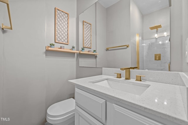 98 Stone Bridge Xing Unit 98, Chapel Hill, NC 27517 - bathroom featuring a marble finish shower, vanity, and toilet