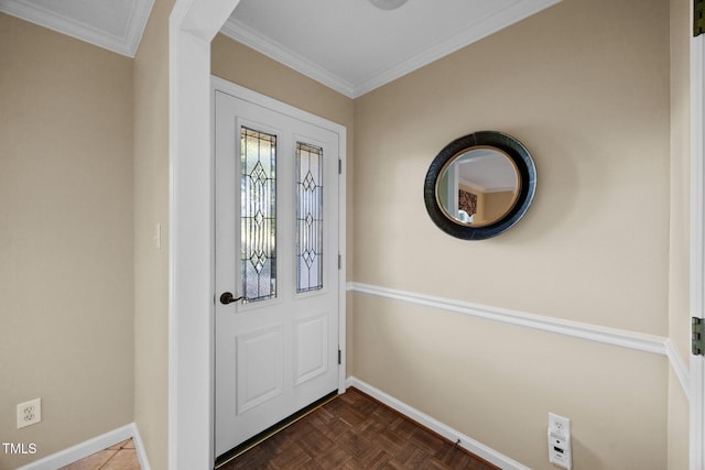 1973 Elon Ossipee Rd, Elon, NC 27244 - foyer featuring baseboards and crown molding