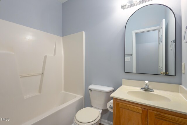 1510 Bungalow Ave, Durham, NC 27703 - bathroom with toilet, vanity, and shower / bathtub combination