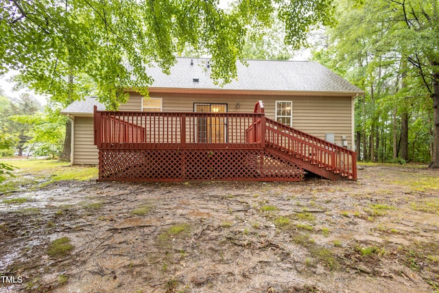 1510 Bungalow Ave, Durham, NC 27703 - rear view of property with a deck and a shingled roof