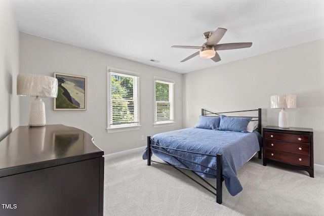 4408 Queenstown Ct, Raleigh, NC 27612 - bedroom featuring light colored carpet, baseboards, and ceiling fan