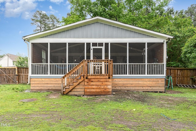 4575 Wendell Blvd, Wendell, NC 27591 - back of house with a sunroom