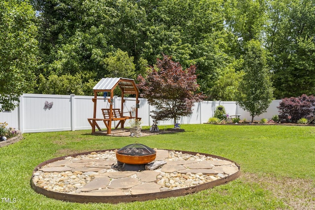 229 Hocutt Farm Dr, Clayton, NC 27527 - view of yard featuring a fire pit and a patio