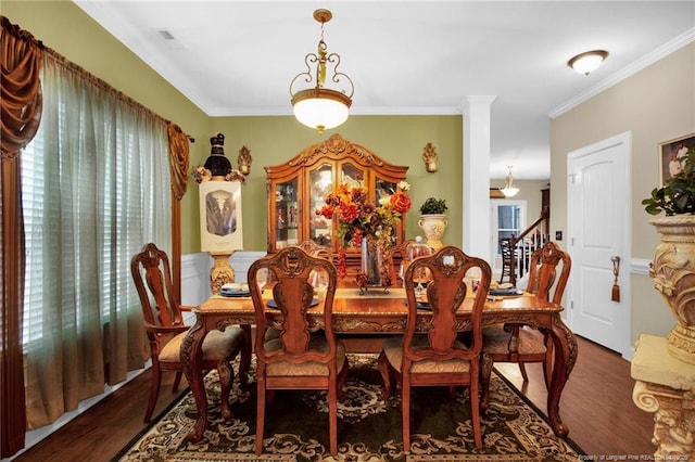 89 Revolutionary Rd, Cameron, NC 28326 - dining area featuring wood finished floors, ornamental molding, and healthy amount of natural light