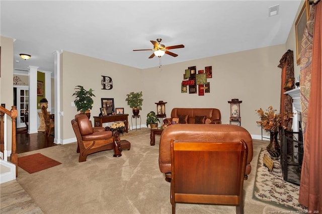 89 Revolutionary Rd, Cameron, NC 28326 - carpeted bedroom with baseboards and a ceiling fan