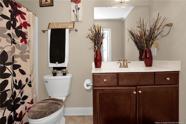 89 Revolutionary Rd, Cameron, NC 28326 - bathroom featuring toilet, vanity, and baseboards