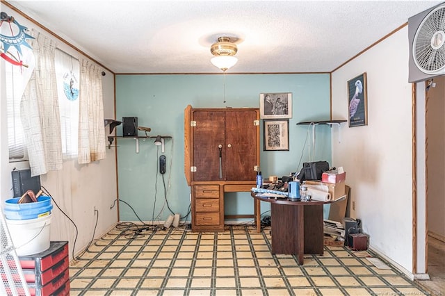 8212 Main St, West End, NC 27376 - office space with tile patterned floors and a textured ceiling
