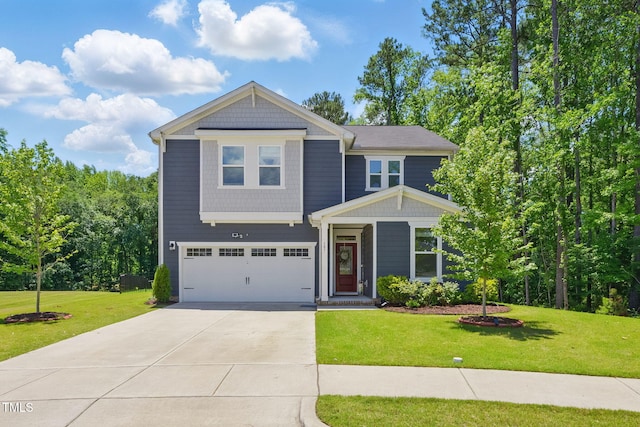 187 Harpers Landing Rd, Garner, NC 27529 - craftsman inspired home featuring a garage, driveway, and a front yard