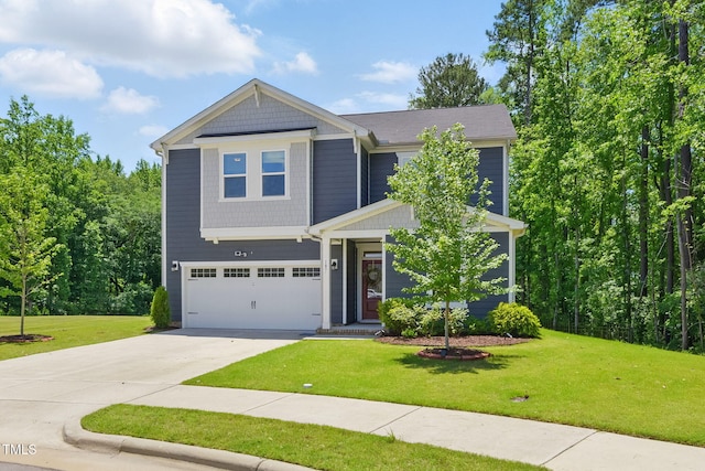 187 Harpers Landing Rd, Garner, NC 27529 - craftsman inspired home with driveway, a garage, and a front lawn