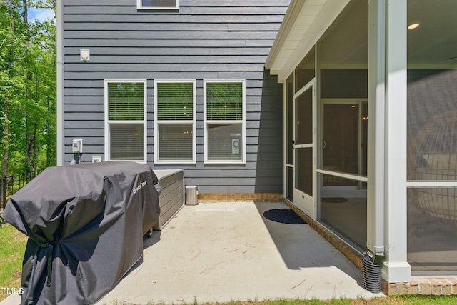 187 Harpers Landing Rd, Garner, NC 27529 - view of patio with area for grilling and a sunroom
