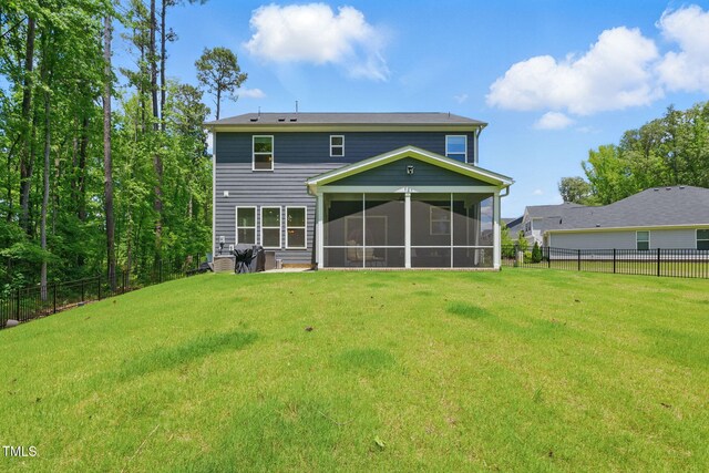 187 Harpers Landing Rd, Garner, NC 27529 - back of property featuring a sunroom
