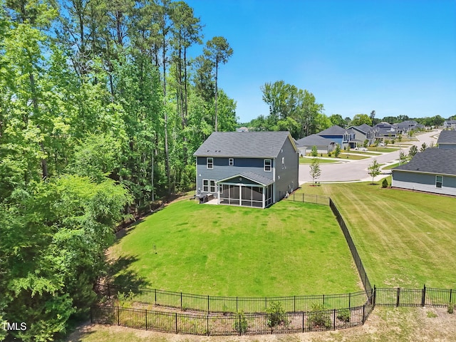 187 Harpers Landing Rd, Garner, NC 27529 - rear view of property with a sunroom