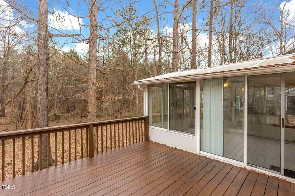 4009 Olde Coach Rd, Durham, NC 27707 - deck with a sunroom