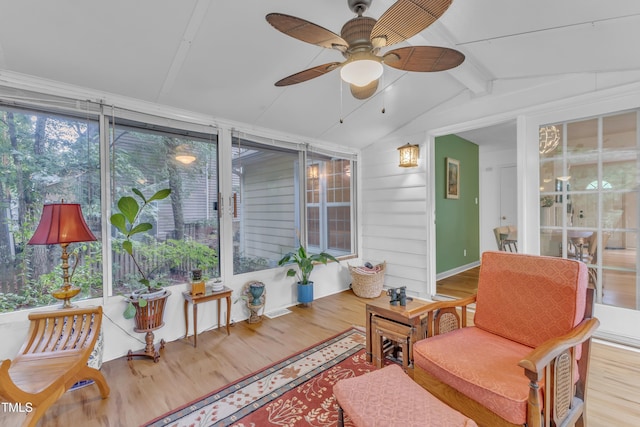 4009 Olde Coach Rd, Durham, NC 27707 - sunroom / solarium featuring wood finished floors and ceiling fan