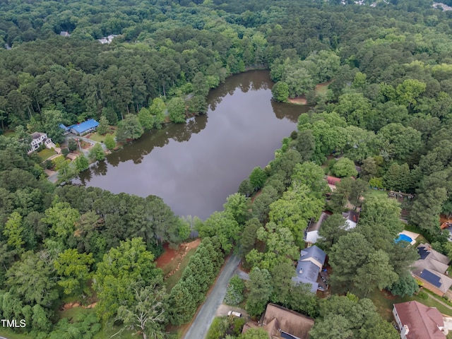 4009 Olde Coach Rd, Durham, NC 27707 - aerial view of a large body of water and a heavily wooded area