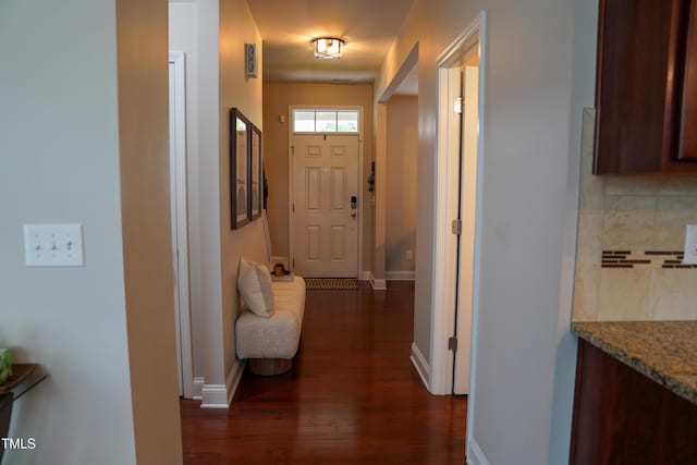 825 Fulworth Ave, Wake Forest, NC 27587 - corridor featuring dark wood finished floors and baseboards